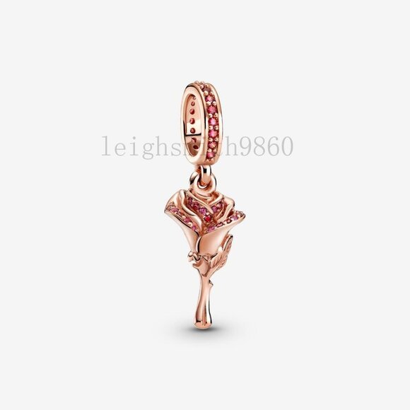 Pandora Rose Flower Dangle Charm - Picture 1 of 6